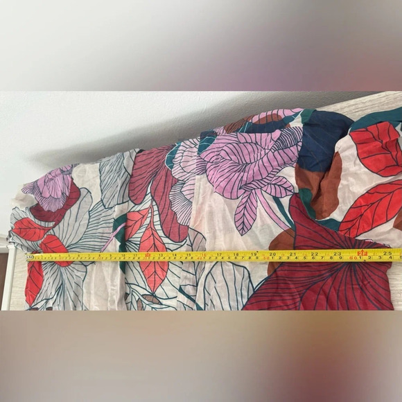 Annie + Otis Silk Cotton Tropical Print Open Front Cardigan Coverup Oversized Lg - Picture 7 of 10